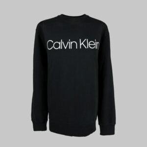 Calvin Klein férfi pulóver, fekete, feliratos, organikus pamuttal