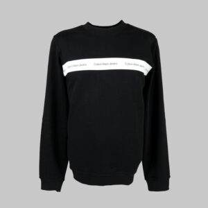 Calvin Klein férfi pulóver, fekete, feliratos, pamut