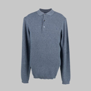 Gant férfi galléros kötött pulóver, szürke, 100% pamut