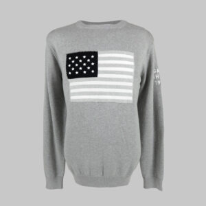 Gant férfi kötött pulóver, világosszürke, 100% pamut