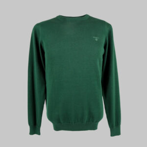 Gant férfi kötött pulóver, sötétzöld, 100% pamut