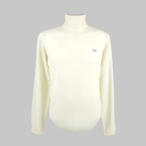 Harmont & Blaine férfi garbó nyakú kötött pulóver, törtfehér, 100% kasmír