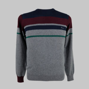 Harmont & Blaine férfi kötött pulóver, szürke-színes csíkos