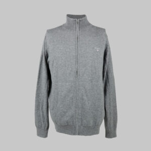 Gant férfi magas nyakú cipzáras kötött kardigán, szürke