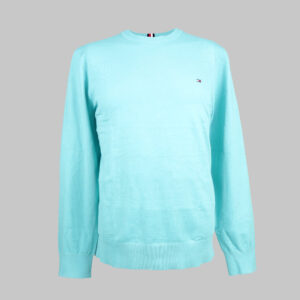 Tommy Hilfiger férfi kötött pulóver, világoskék