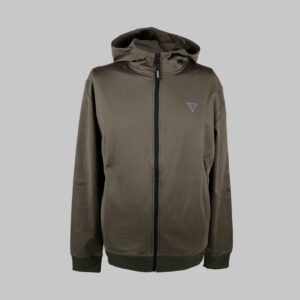 Guess férfi cipzáras kapucnis pulóver, barna