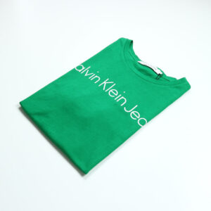 Calvin Klein férfi póló, zöld, feliratos, 100% pamut