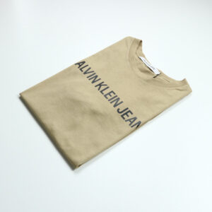 Calvin Klein férfi póló, drapp, feliratos, 100% organikus pamut