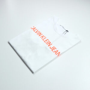 Calvin Klein férfi póló, fehér, feliratos, 100% organikus pamut