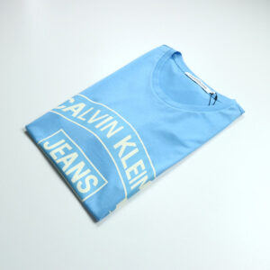 Calvin Klein férfi póló, világoskék, feliratos, 100% pamut