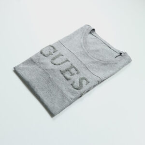 Guess férfi póló, szürke, feliratos, regular fit