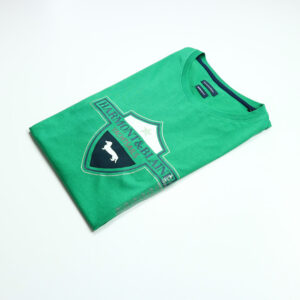 Harmont & Blaine férfi póló, zöld, feliratos, 100% pamut, narrow fit