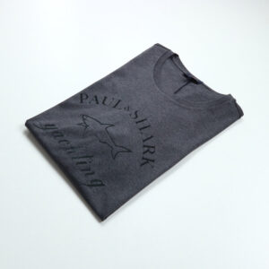 Paul & Shark férfi póló, sötétszürke, feliratos, 100% pamut