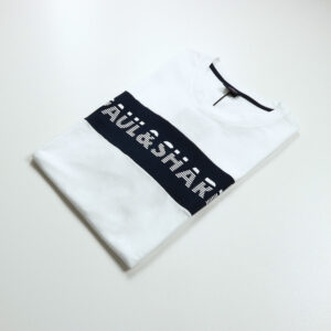 Paul & Shark férfi póló, fehér, feliratos, 100% pamut