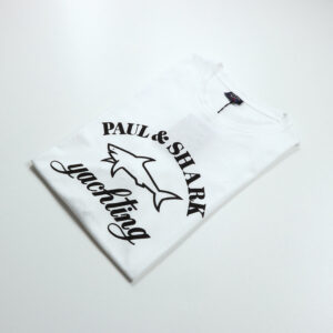 Paul & Shark férfi póló, fehér, feliratos, 100% pamut