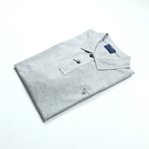 Gant férfi galléros póló, világosszürke, 100% pamut