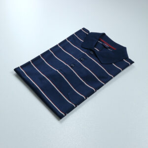 Paul & Shark férfi galléros póló, sötétkék csíkos, 100% pamut
