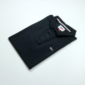 Tommy Hilfiger férfi galléros póló, fekete, pamut