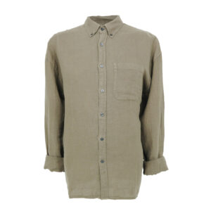 Abercrombie & Fitch férfi hosszú ujjú ing, drapp, 100% len