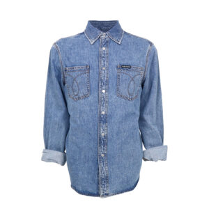 Calvin Klein férfi hosszú ujjú farmer ing, kék, 100% pamut