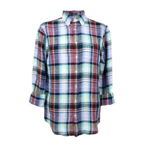 Gant férfi hosszú ujjú ing, színes kockás, 100% len, regular fit