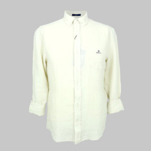 Gant férfi hosszú ujjú ing, törtfehér, 100% len, regular fit