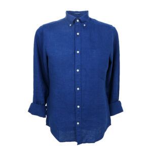 Gant férfi hosszú ujjú ing, kék, 100% len, slim fit