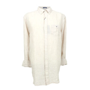 Gant férfi hosszú ujjú ing, krémszín, 100% len, regular fit