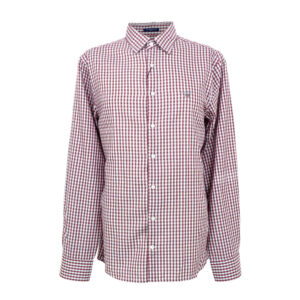 Gant férfi hosszú ujjú ing, bordó kockás, slim fit