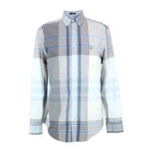 Gant férfi hosszú ujjú ing, szürke-kék kockás, 100% pamut, regular fit