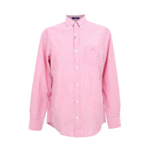 Gant férfi hosszú ujjú ing, rózsaszín csíkos, tech prep, regular fit