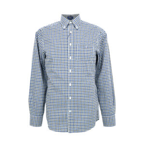 Gant férfi hosszú ujjú ing, kék-zöld kockás, 100% pamut, regular fit