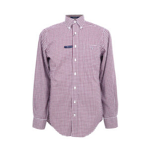 Gant férfi hosszú ujjú ing, bordó kockás, 100% pamut, regular fit