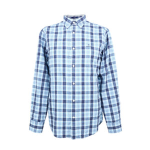 Gant férfi hosszú ujjú ing, kék kockás, regular fit