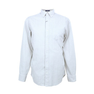 Gant férfi hosszú ujjú ing, világosszürke kockás, 100% pamut, regular fit
