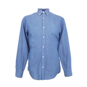 Gant férfi hosszú ujjú ing, kék mintás, 100% pamut, regular fit
