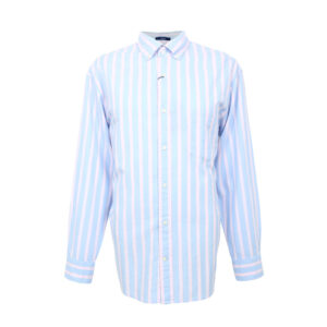 Gant férfi hosszú ujjú ing, rózsaszín-kék csíkos, 100% pamut, oversized