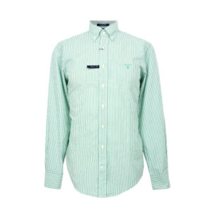 Gant férfi hosszú ujjú ing, zöld csíkos, 100% pamut, regular fit