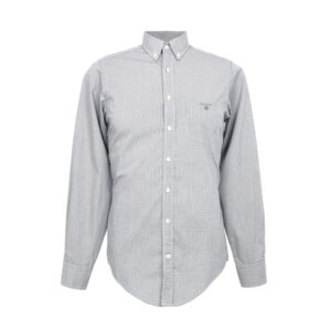 Gant férfi hosszú ujjú ing, fekete kockás, 100% pamut, regular fit