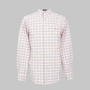 Gant férfi hosszú ujjú ing, színes kockás, 100% pamut, regular fit