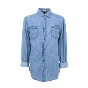 Guess férfi hosszú ujjú farmer ing, világoskék, 100% pamut, slim fit