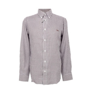 Harmont & Blaine férfi hosszú ujjú ing, bordó kockás, 100% pamut, regular fit