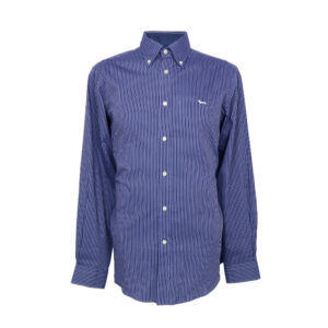Harmont & Blaine férfi hosszú ujjú ing, kék csíkos, 100% pamut, narrow fit