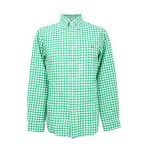 Polo Ralph Lauren férfi hosszú ujjú ing, zöld kockás, 100% pamut, classic fit