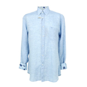 Paul & Shark férfi hosszú ujjú ing, világoskék, 100% len