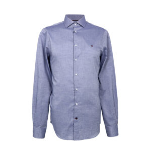 Tommy Hilfiger férfi hosszú ujjú ing, kék, 100% pamut, slim fit, easy care