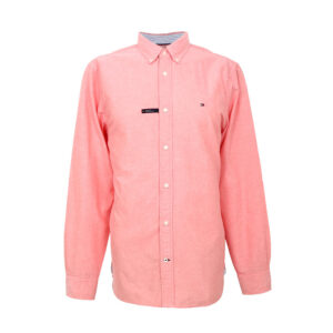 Tommy Hilfiger férfi hosszú ujjú ing, lazacszín, 100% organikus pamut