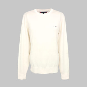 Tommy Hilfiger férfi kötött pulóver, törtfehér