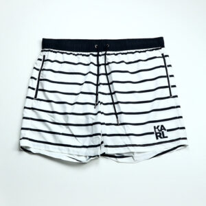 Karl Lagerfeld férfi fürdőnadrág, fekete-fehér csíkos