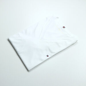 Tommy Hilfiger női v-nyakú póló, fehér, 100% organikus pamut